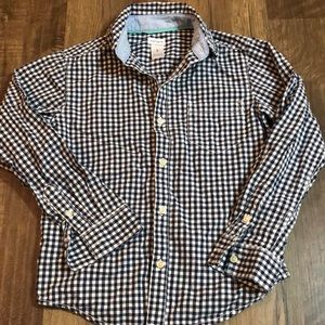 Carter’s Blue White Plaid Button Down Longsleeve Shirt Size 7